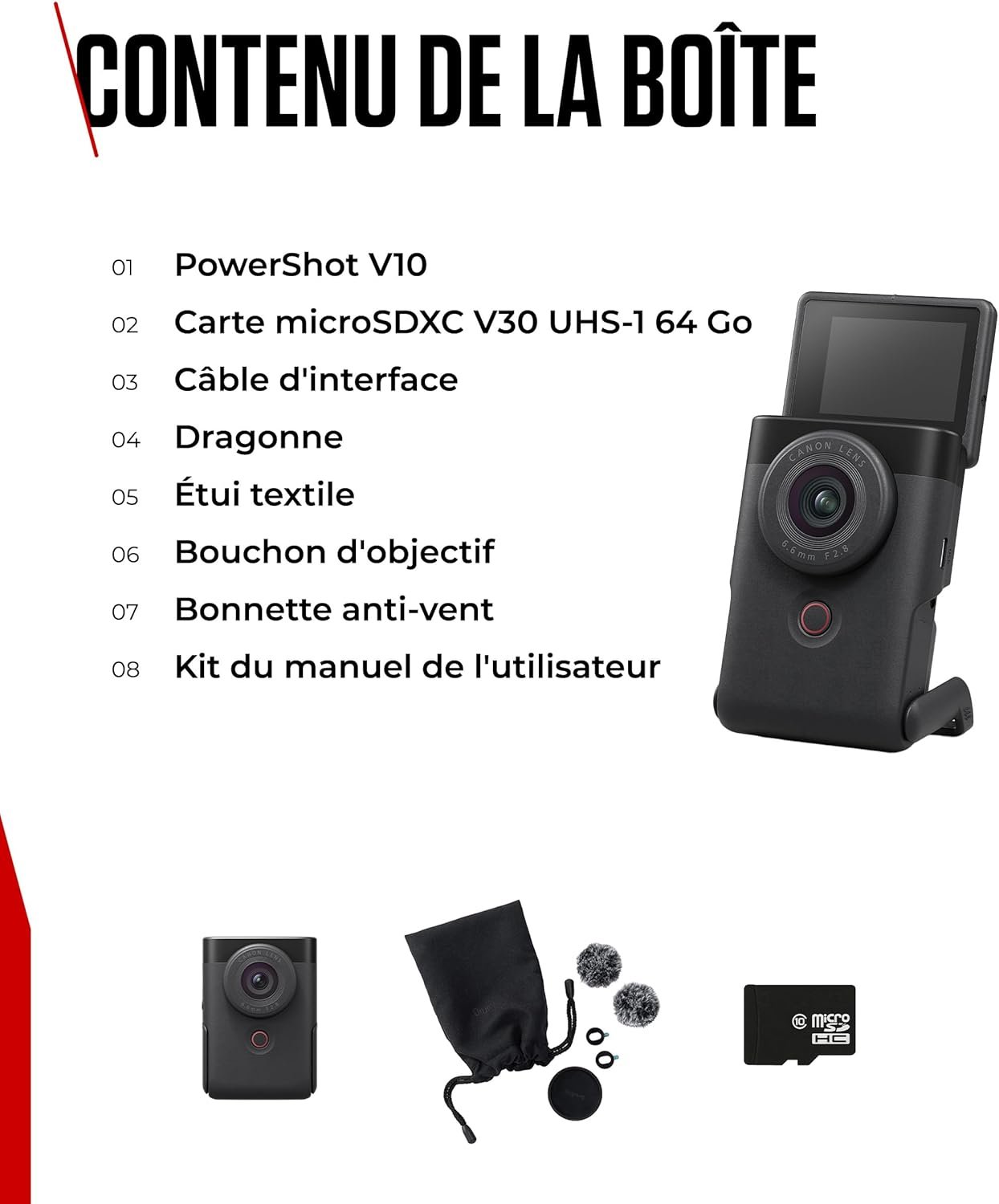 Canon PowerShot V10 KI-Vlog-Kamera mit vertikalem Design und integriertem Standfuß