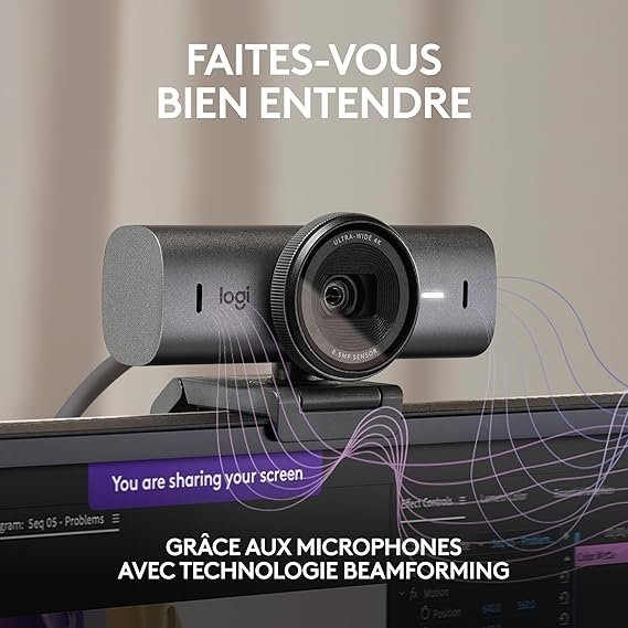 Logitech MX Brio 4K Ultra-HD Webcam mit Automatischer Belichtung